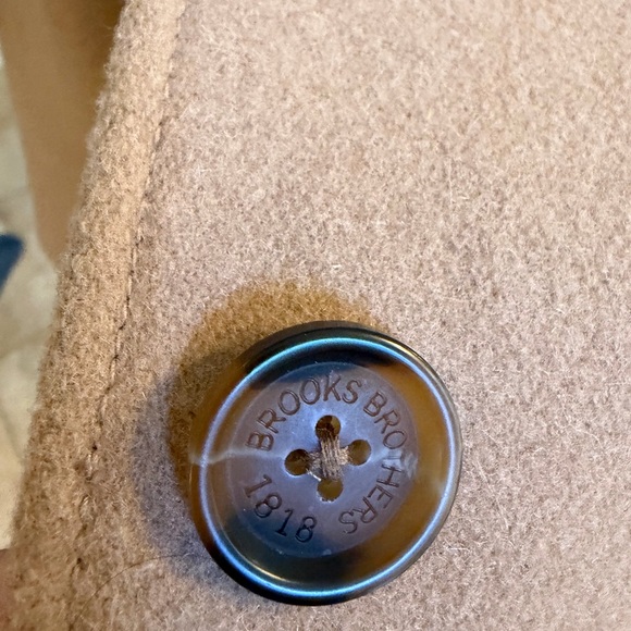 Brooks Brothers Stylish Tan Peacoat Long Wool Coat. Size 2 - Picture 13 of 16